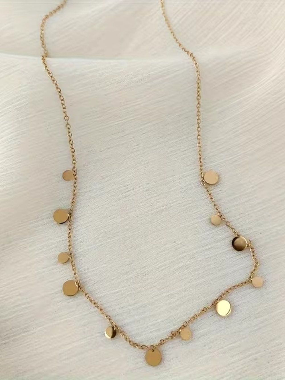 18K Gold Plated Delicate Charm Necklace - Women Jewelry